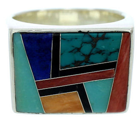 Multicolor Sterling Silver Southwest Jewelry Ring Size 11-3/4 YS72789